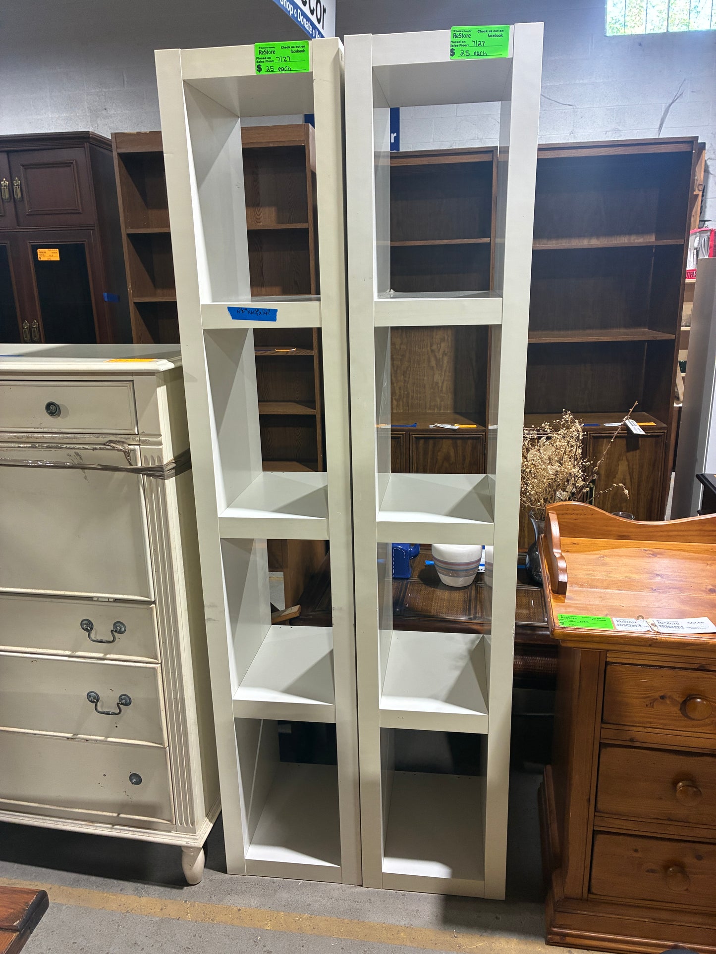 Modern White Display Bookcases