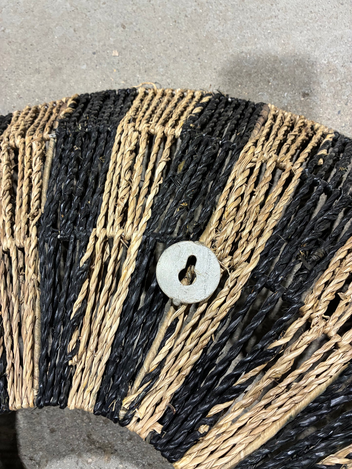 Black & Natural Woven Sunburst Wall Décor