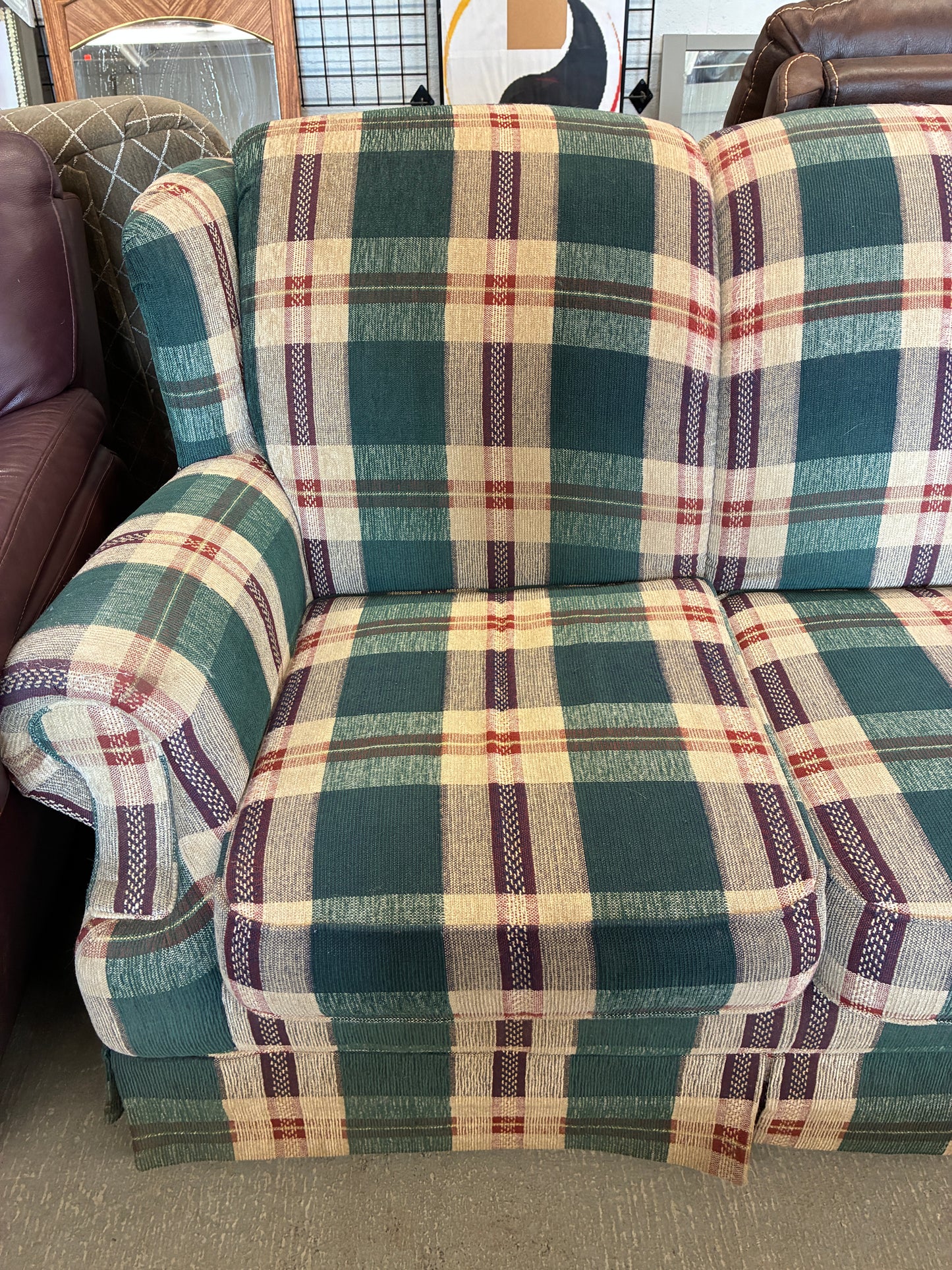 England Plaid Loveseat by La-Z-Boy