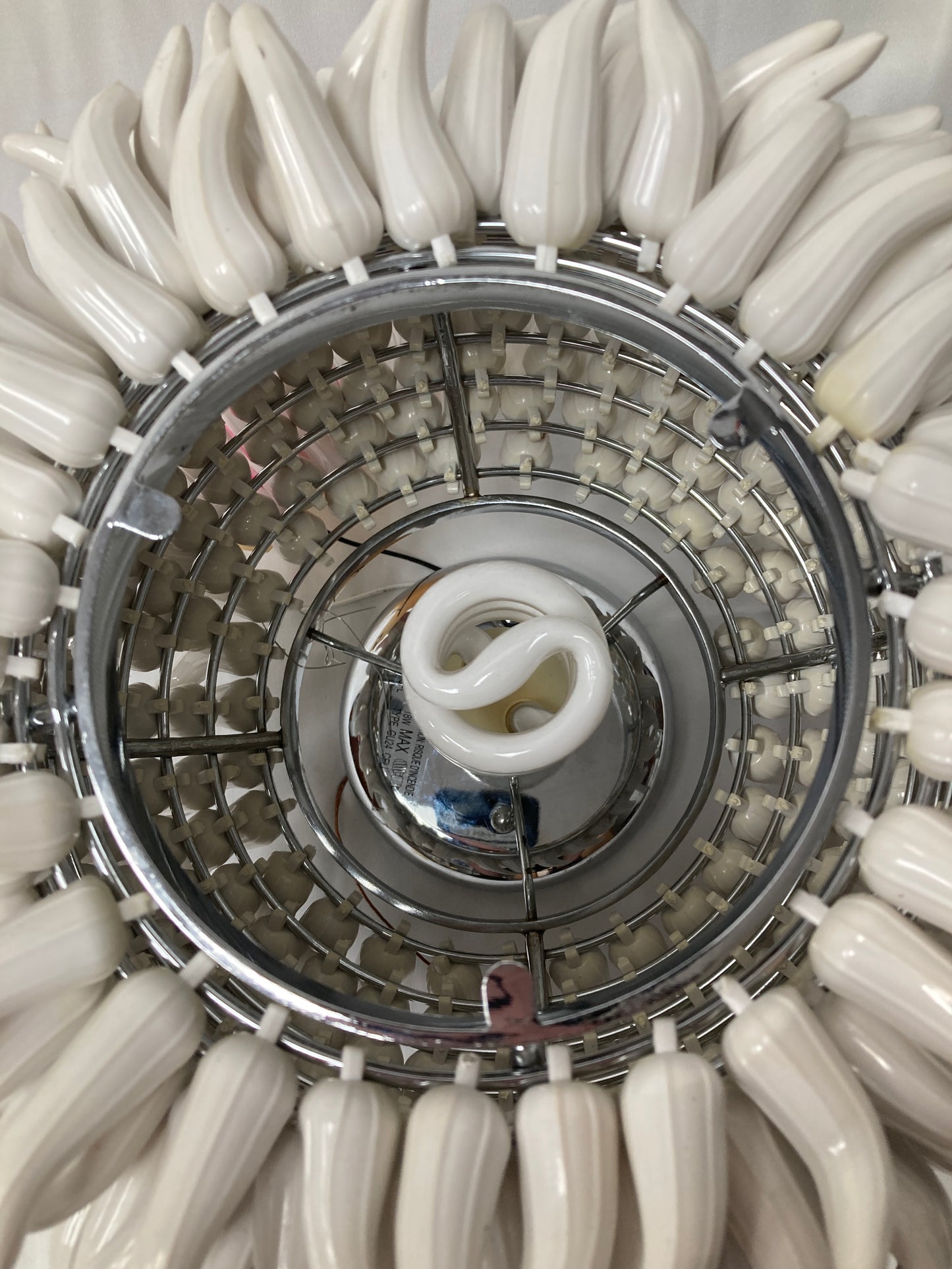 White Ceramic "Sea Urchin" Light Fixture