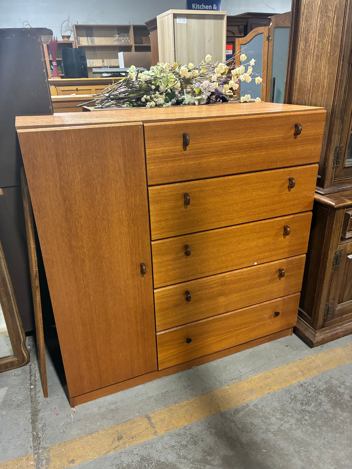Mid-Century Style Storage Cabinet and Chest