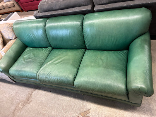 Leathermen’s Guild Green Leather Sofa