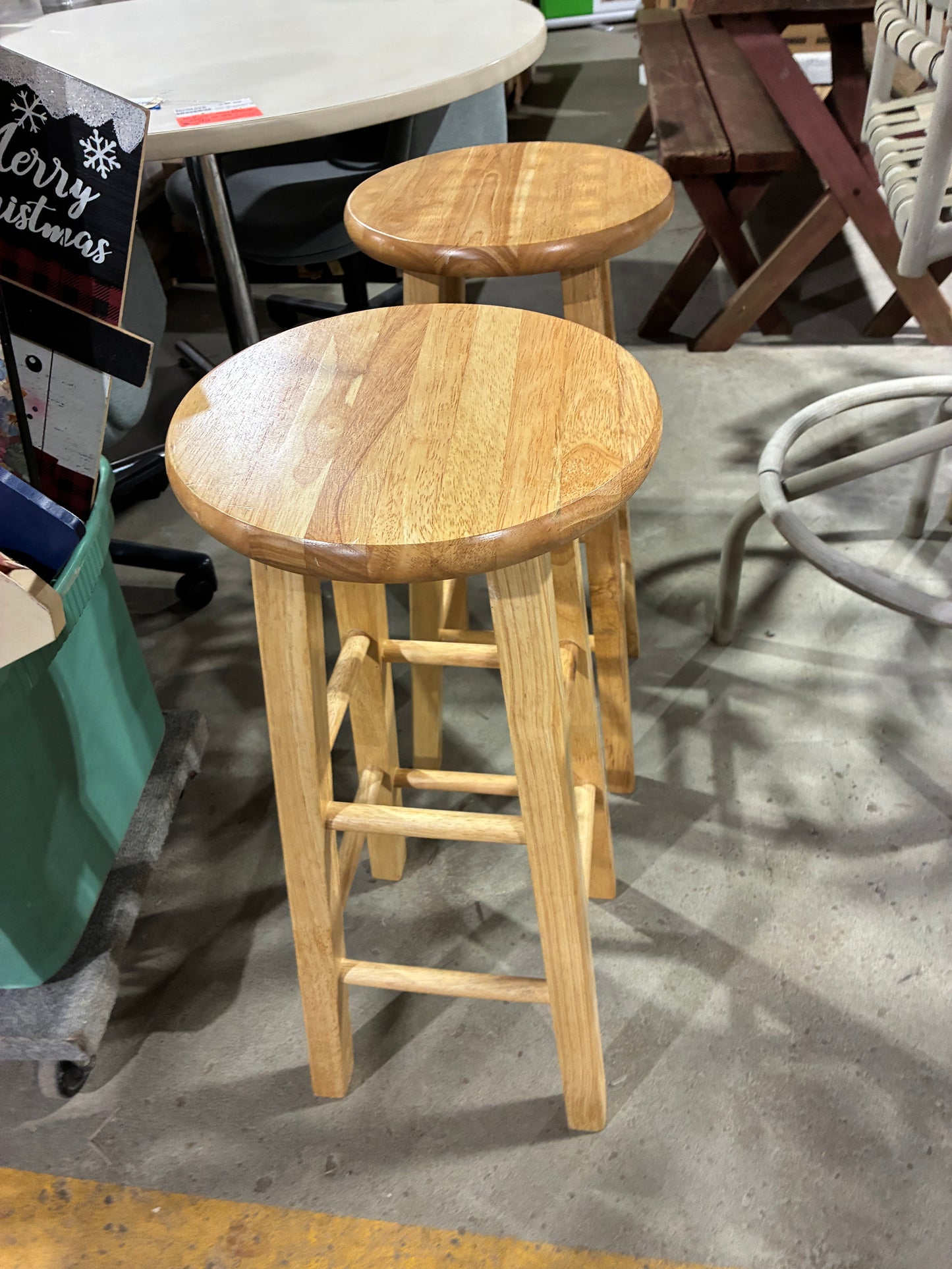 Wood Counter Height Bar Stools – $15 Each
