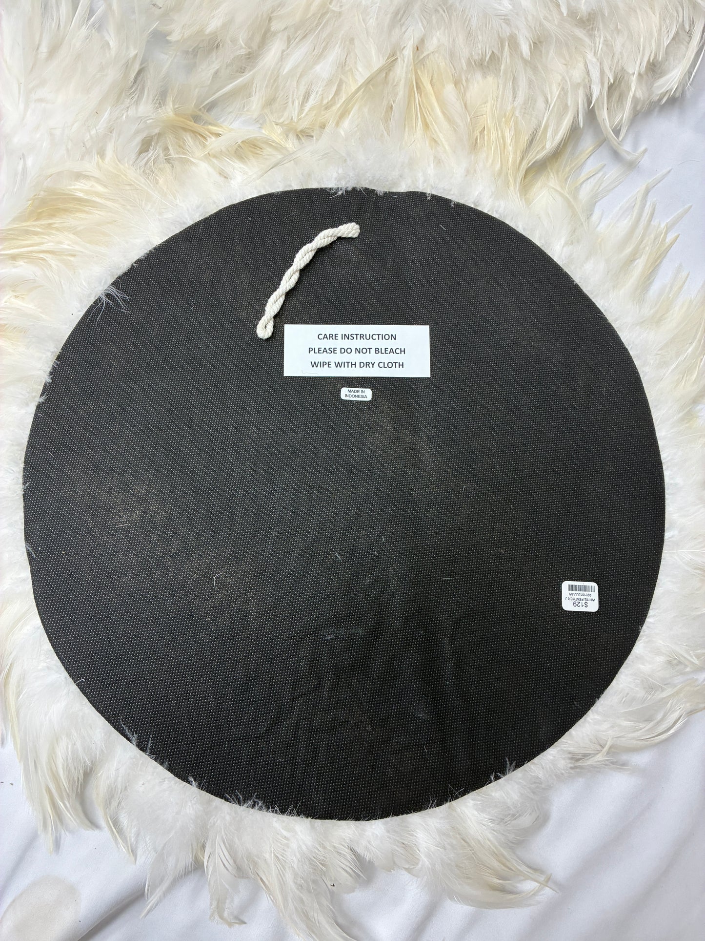 White Feather Wall Art Discs with Shell Center
