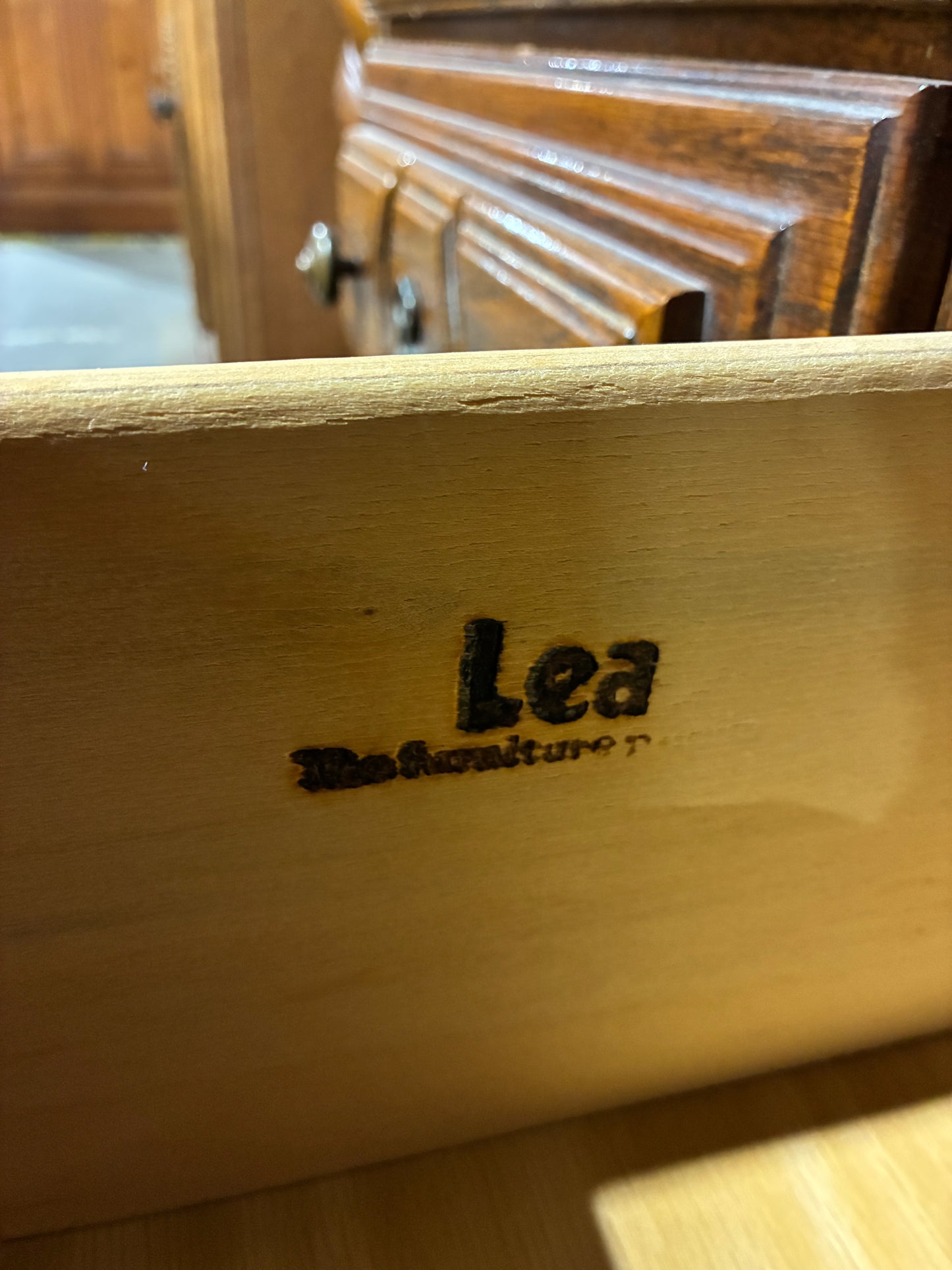 Vintage Lea Furniture Dresser with Mirror – Two-Piece Set
