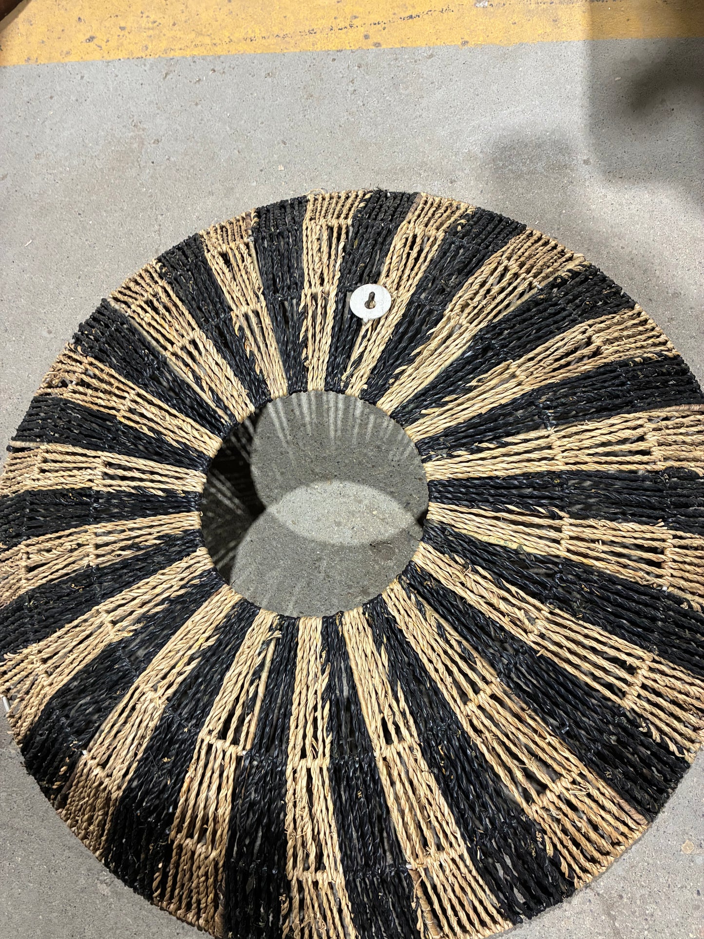 Black & Natural Woven Sunburst Wall Décor