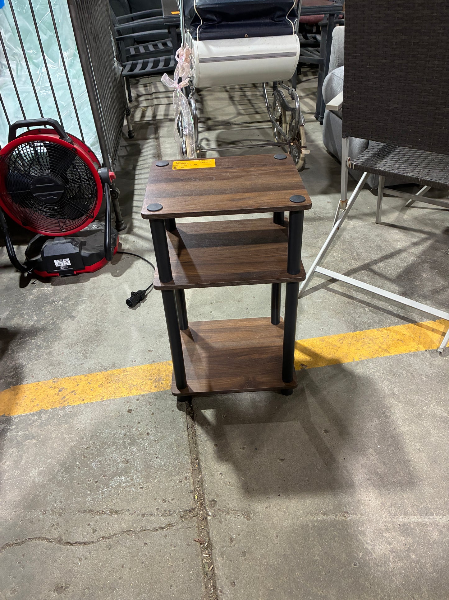 Dark Wood 3-Tier End Table