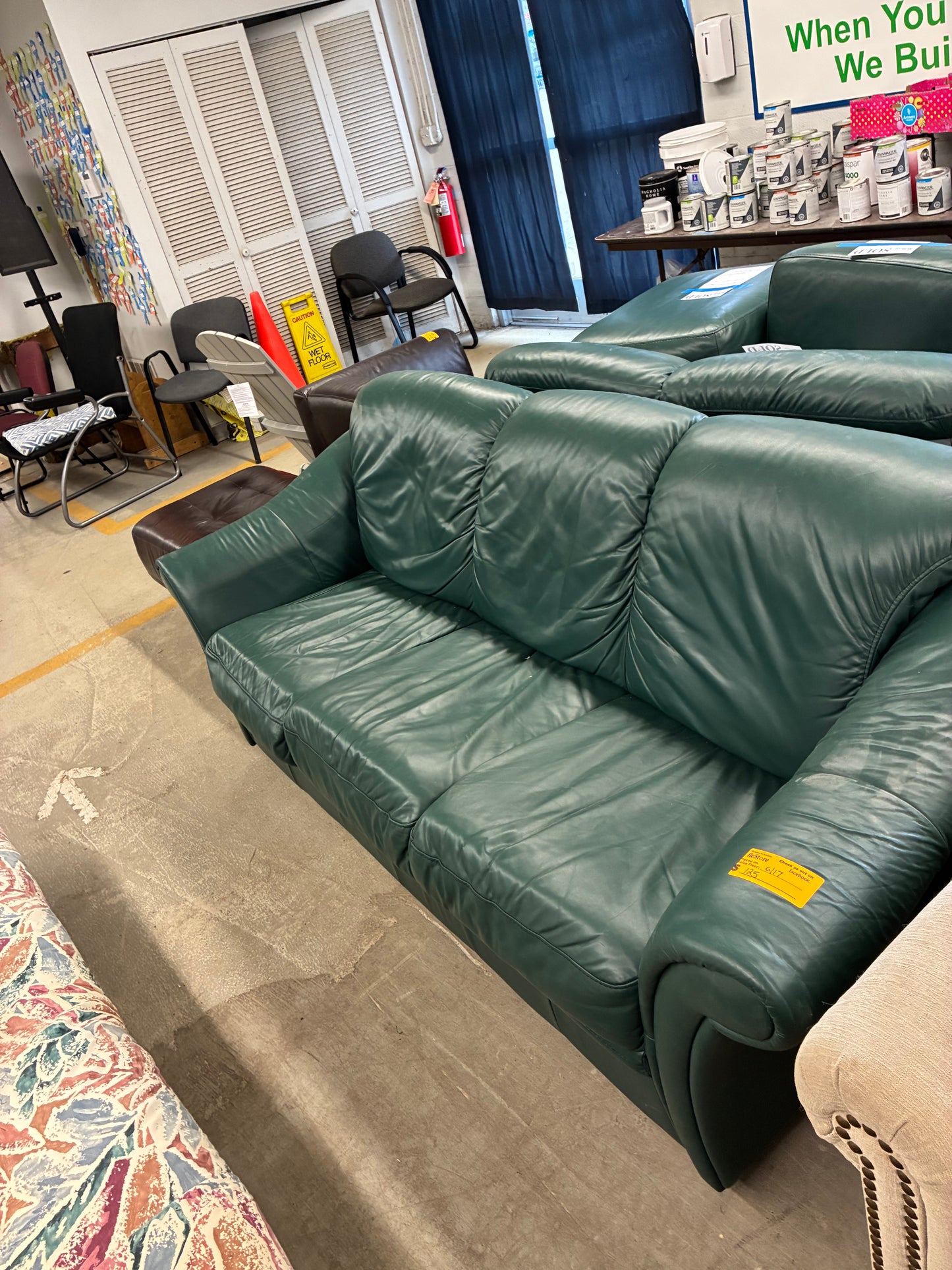 Green Leather Sofa