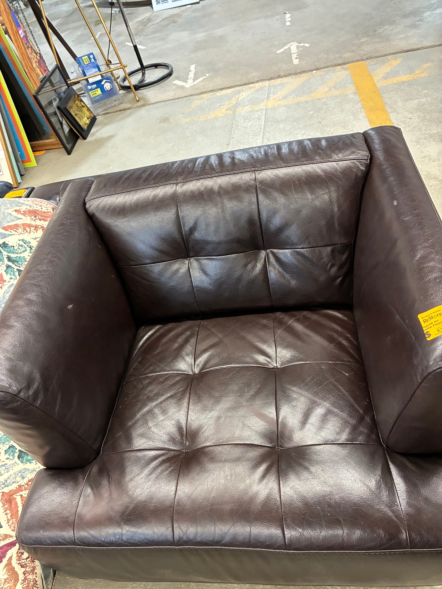Dark Brown Leather Club Chair #1