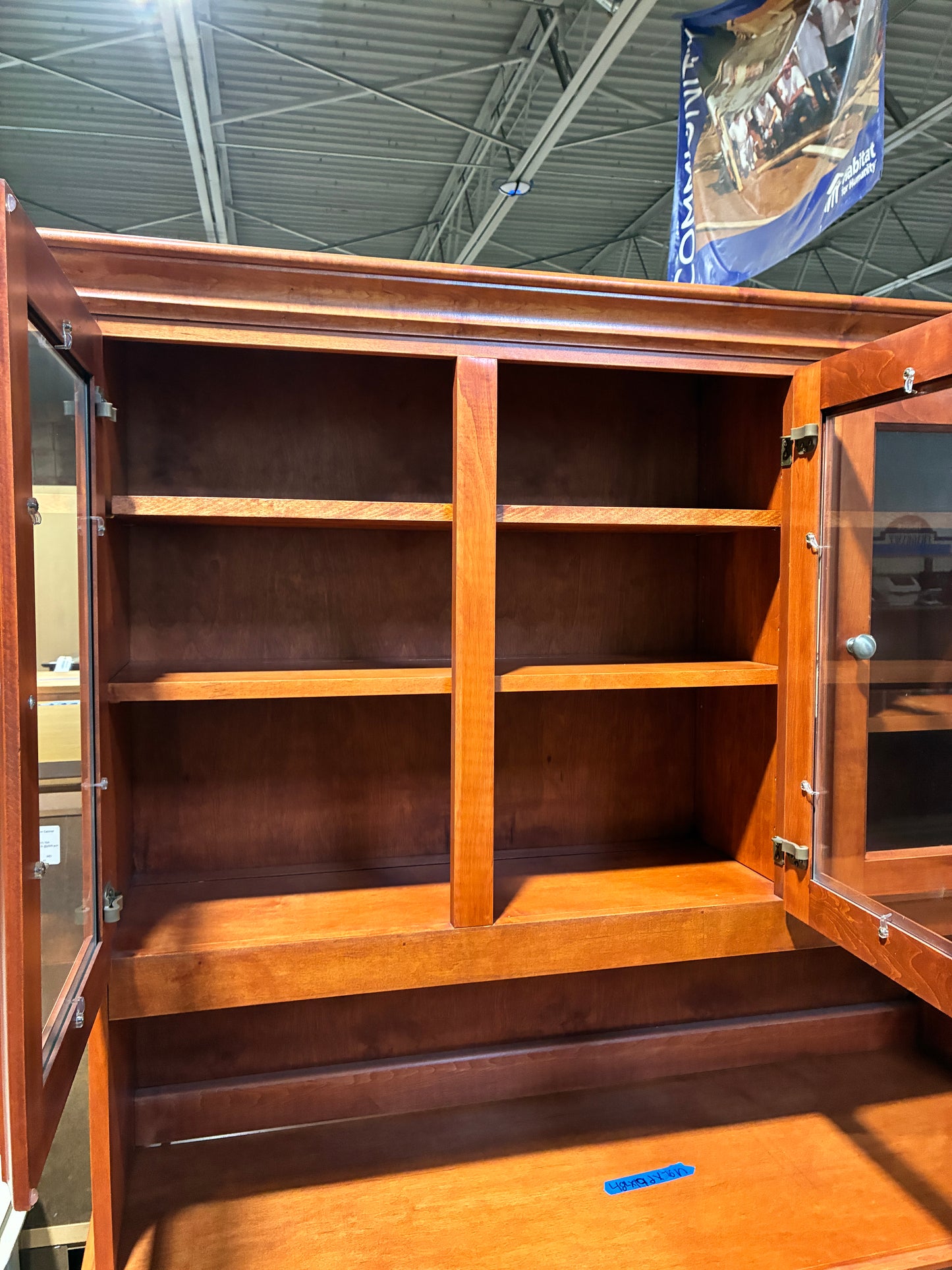 Cherry Finish Lighted China Cabinet and Buffet