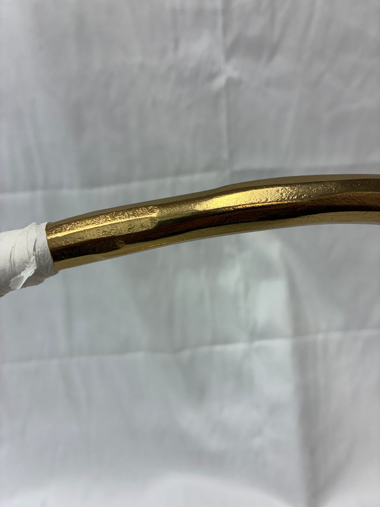Arhaus Circle Hurricane Large Gold Metal Candle Holder with Tray Base