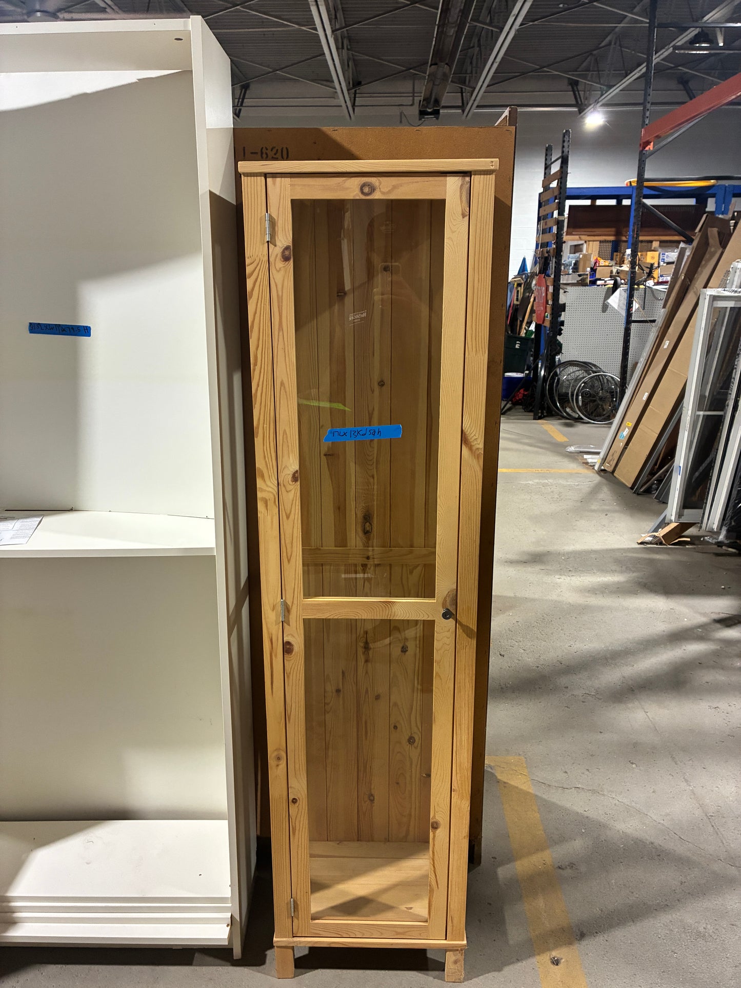 Solid Pine Glass Display Cabinet