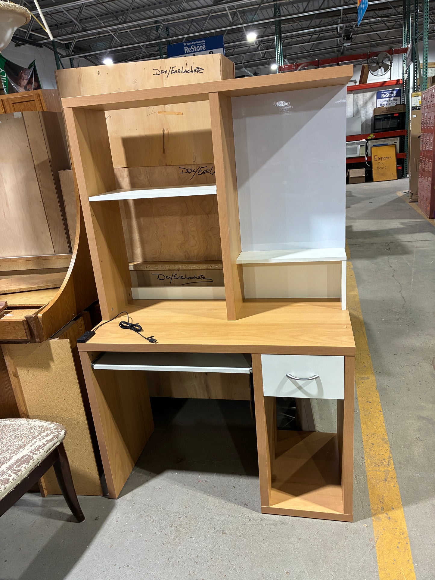 Computer Desk with Hutch and Storage Drawer