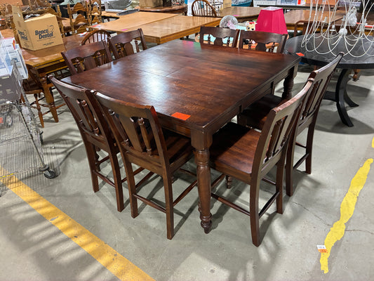 World Market Solid Wood Dining Table with Eight Chairs