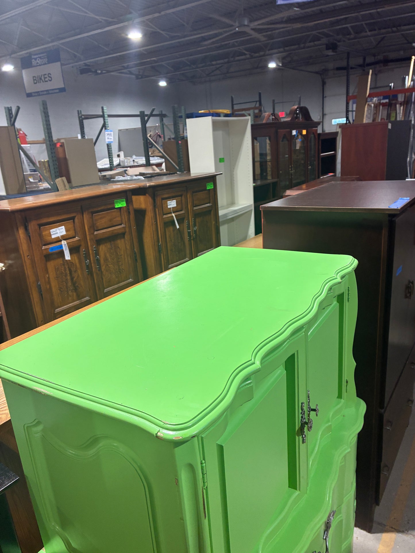 Vintage Lime Green Painted Gentleman's Chest