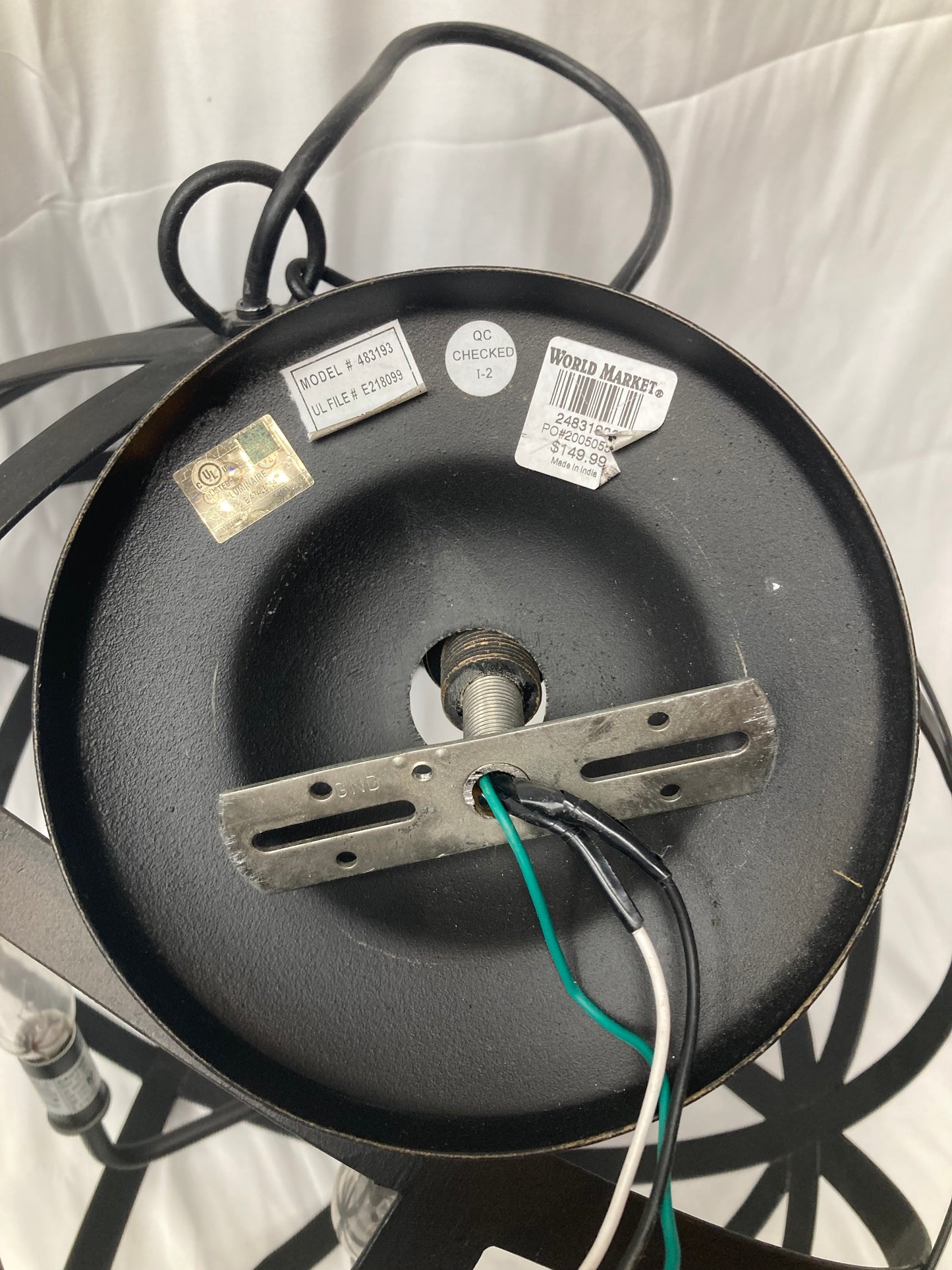 World Market Black Metal Orb Chandelier