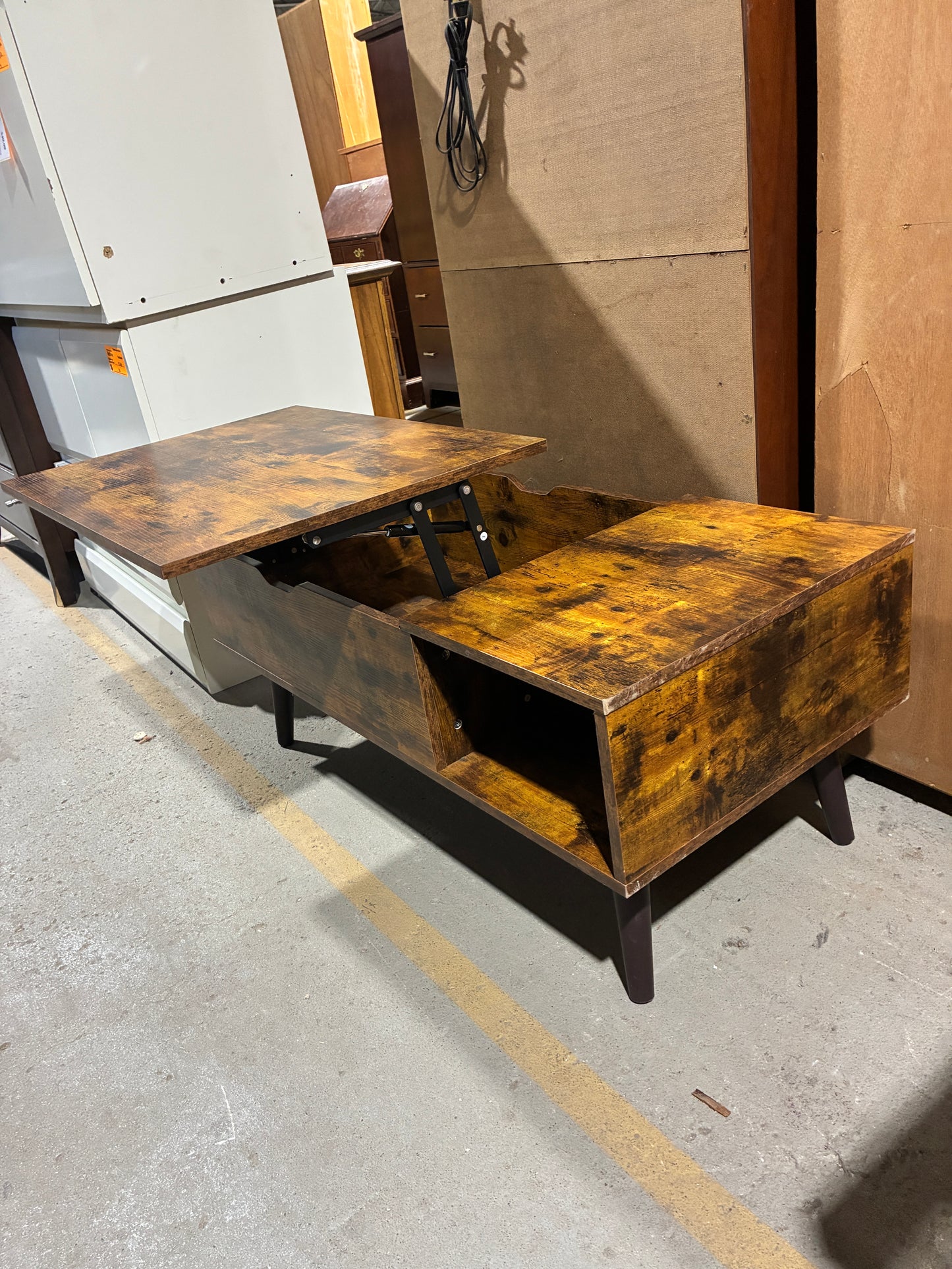 Rustic Lift-Top Coffee Table with Hidden Storage
