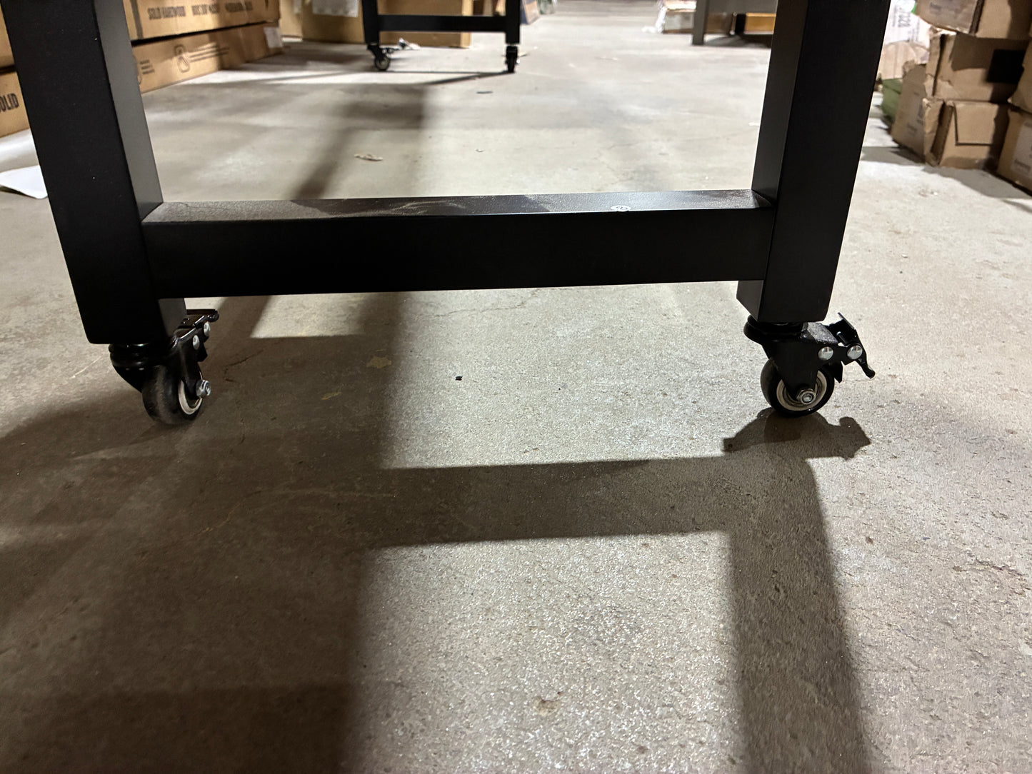 Black Rolling Desk with Raised Back Shelf