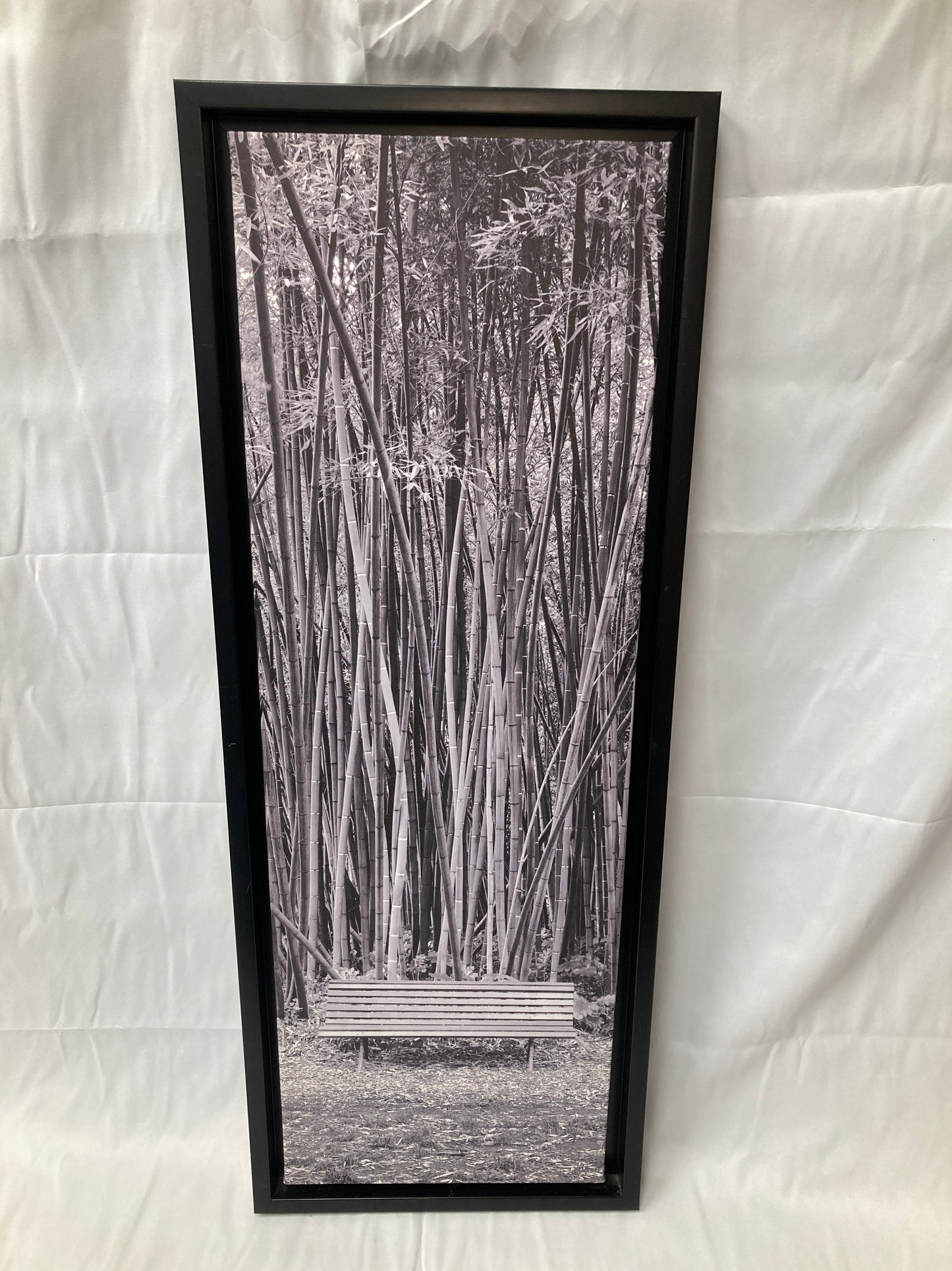 Framed Black & White Bamboo Forest Print