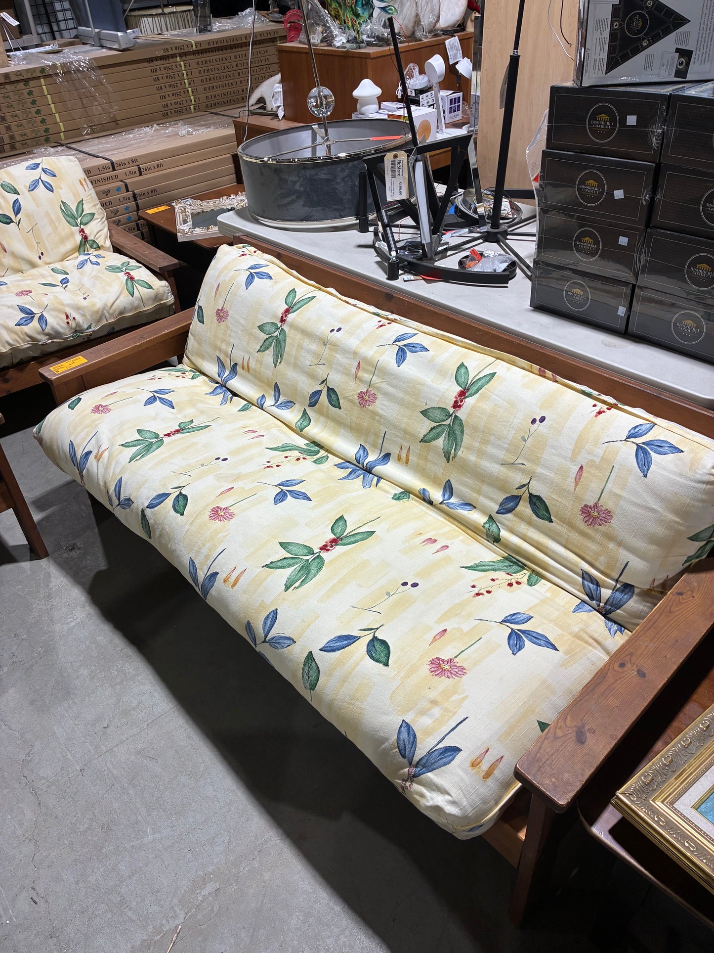 Rustic Wood Frame Sofa
