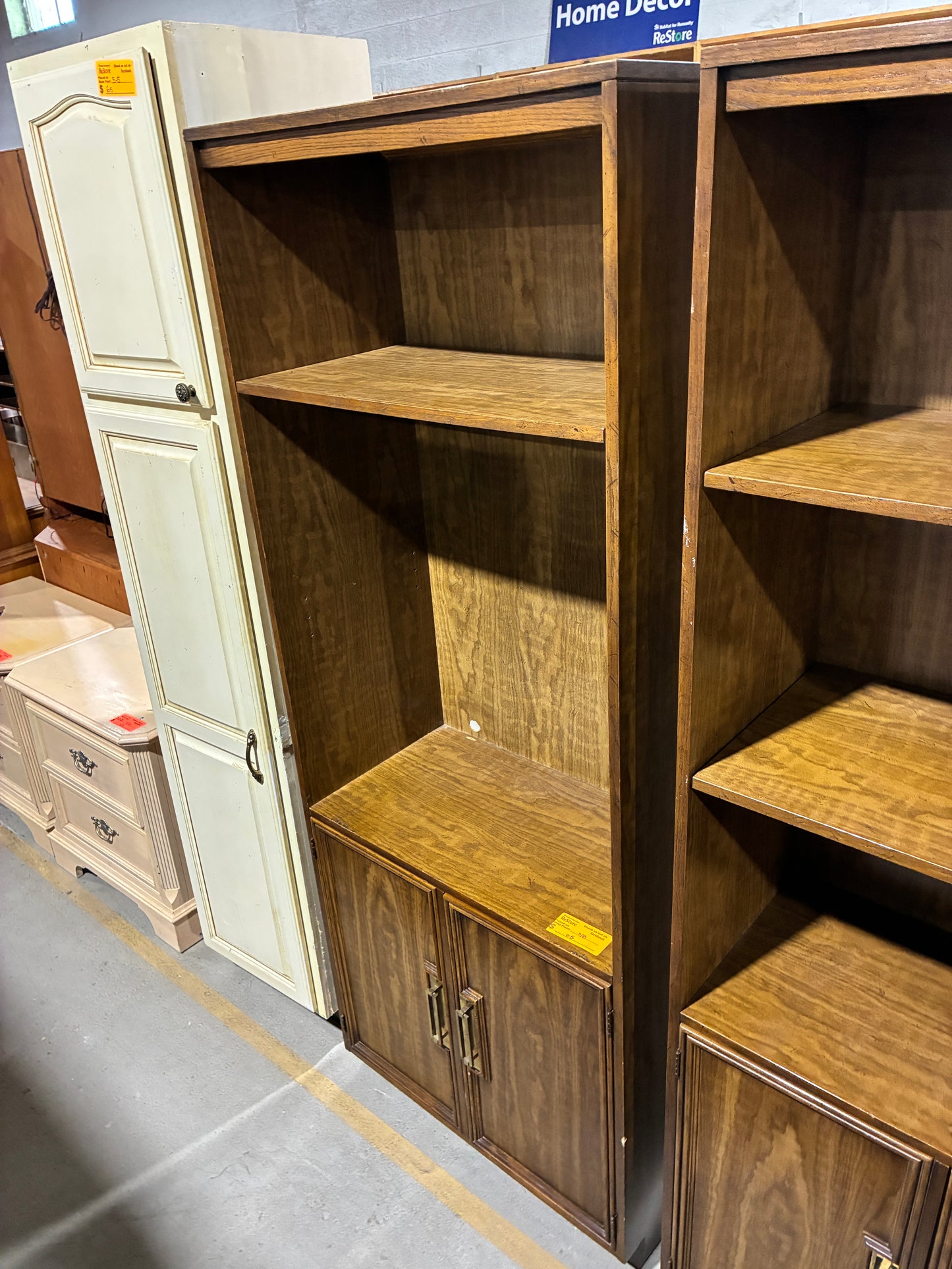 Tall Wood Bookcase Cabinet #1