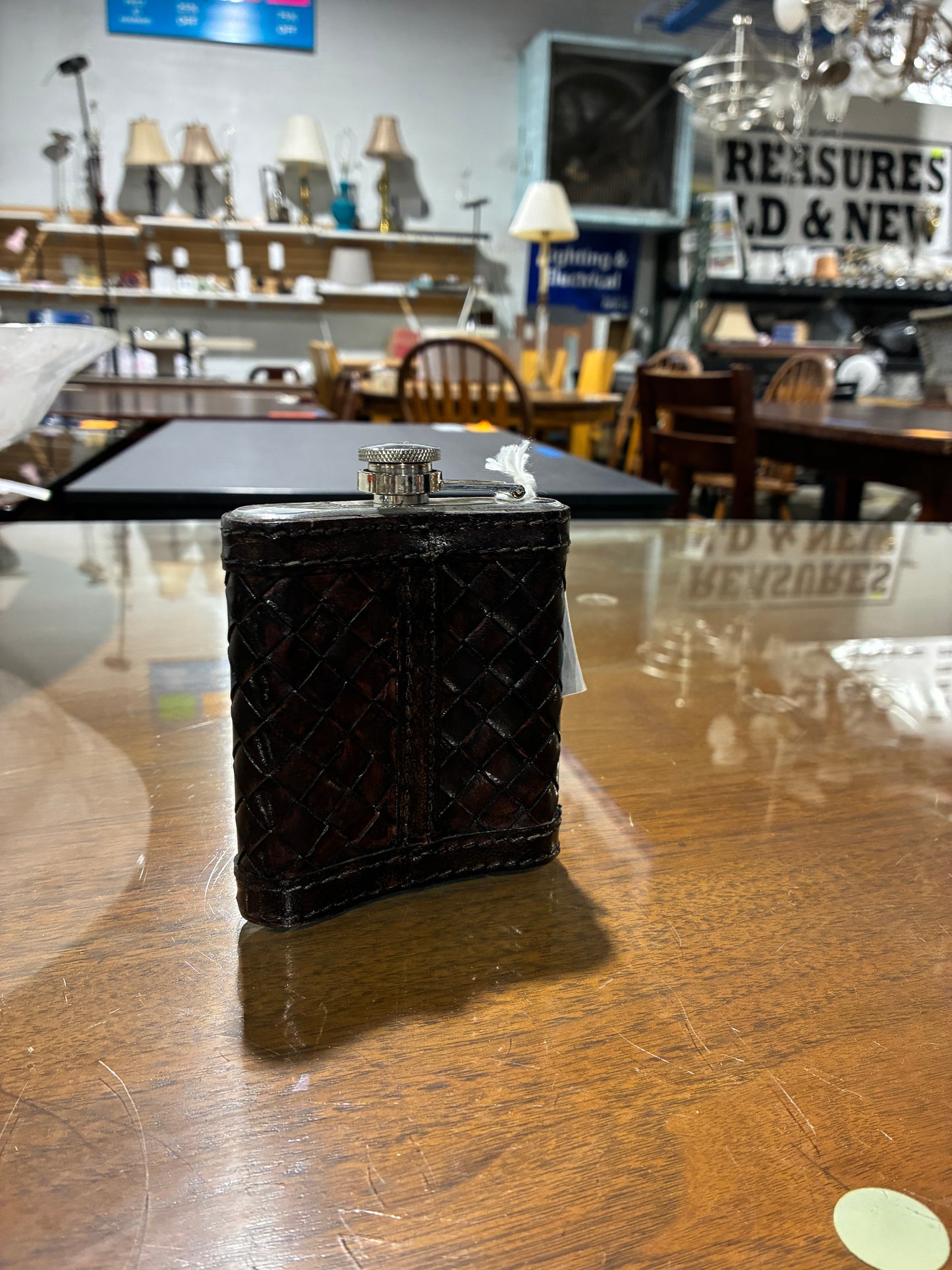 Arhaus Andres Woven Leather Flask