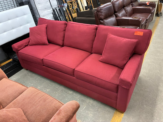Ethan Allen Red Upholstered Sofa