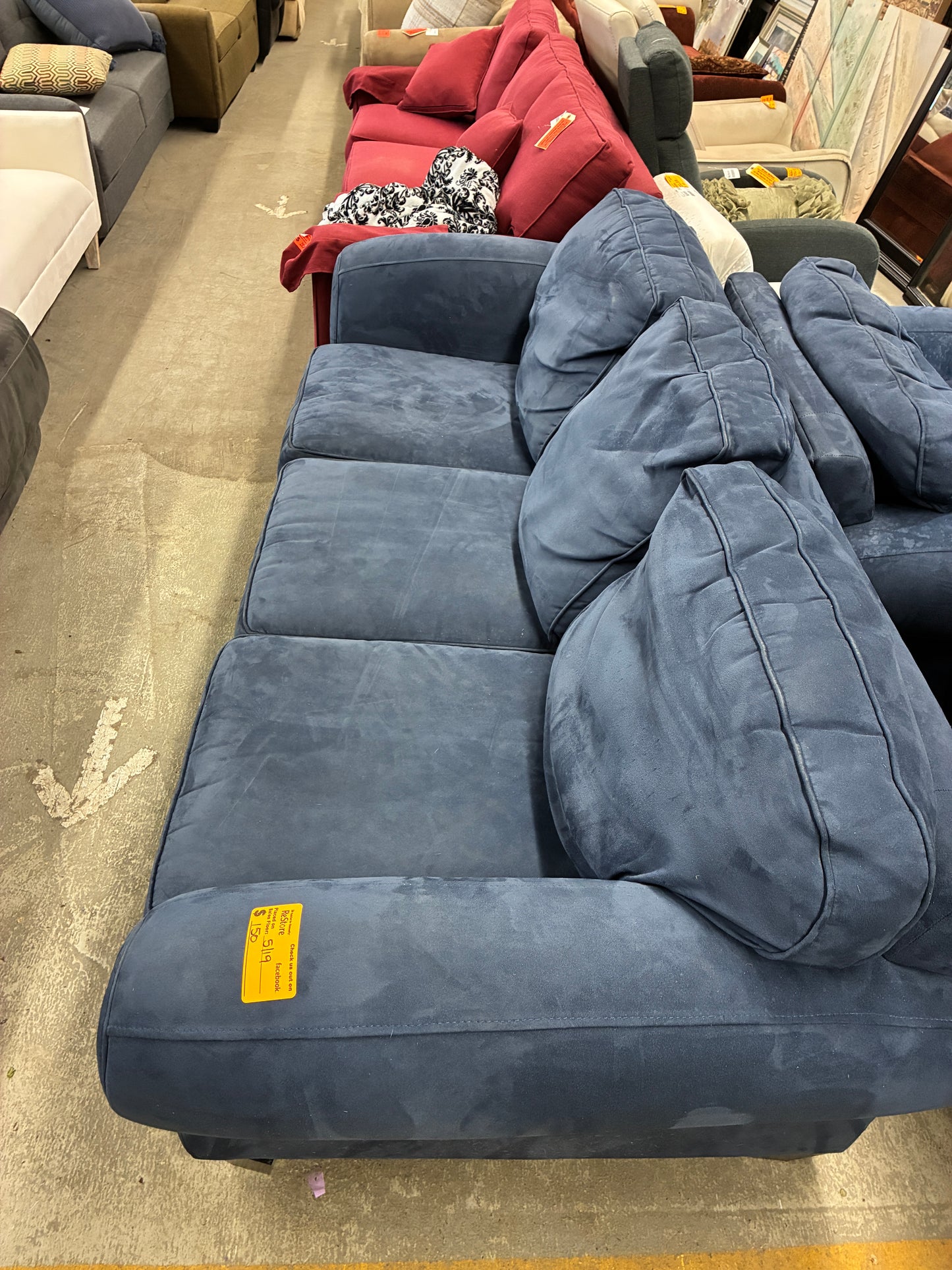 Bauhaus Blue Upholstered Sofa