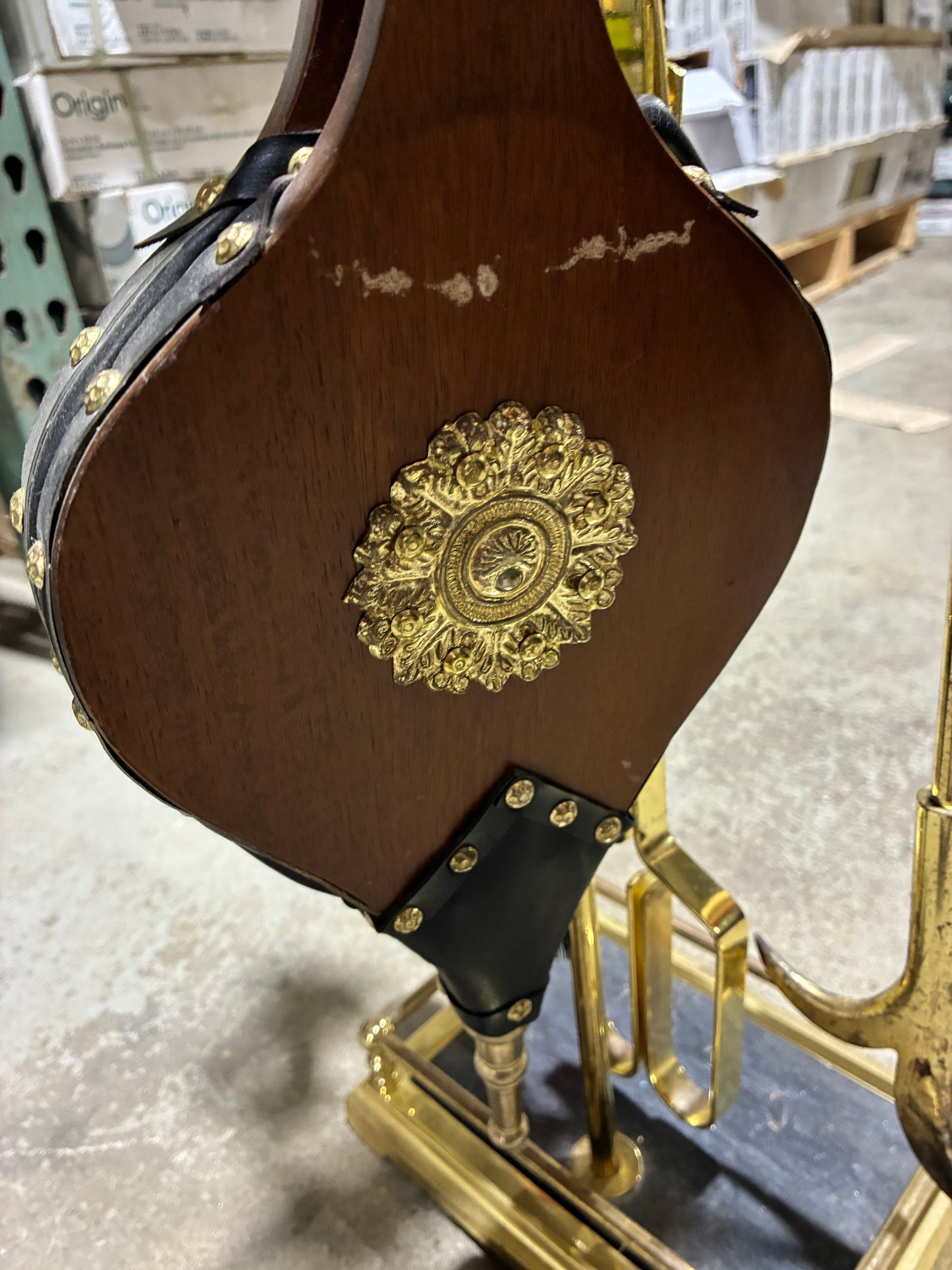Brass Fireplace Tool Set with Stand