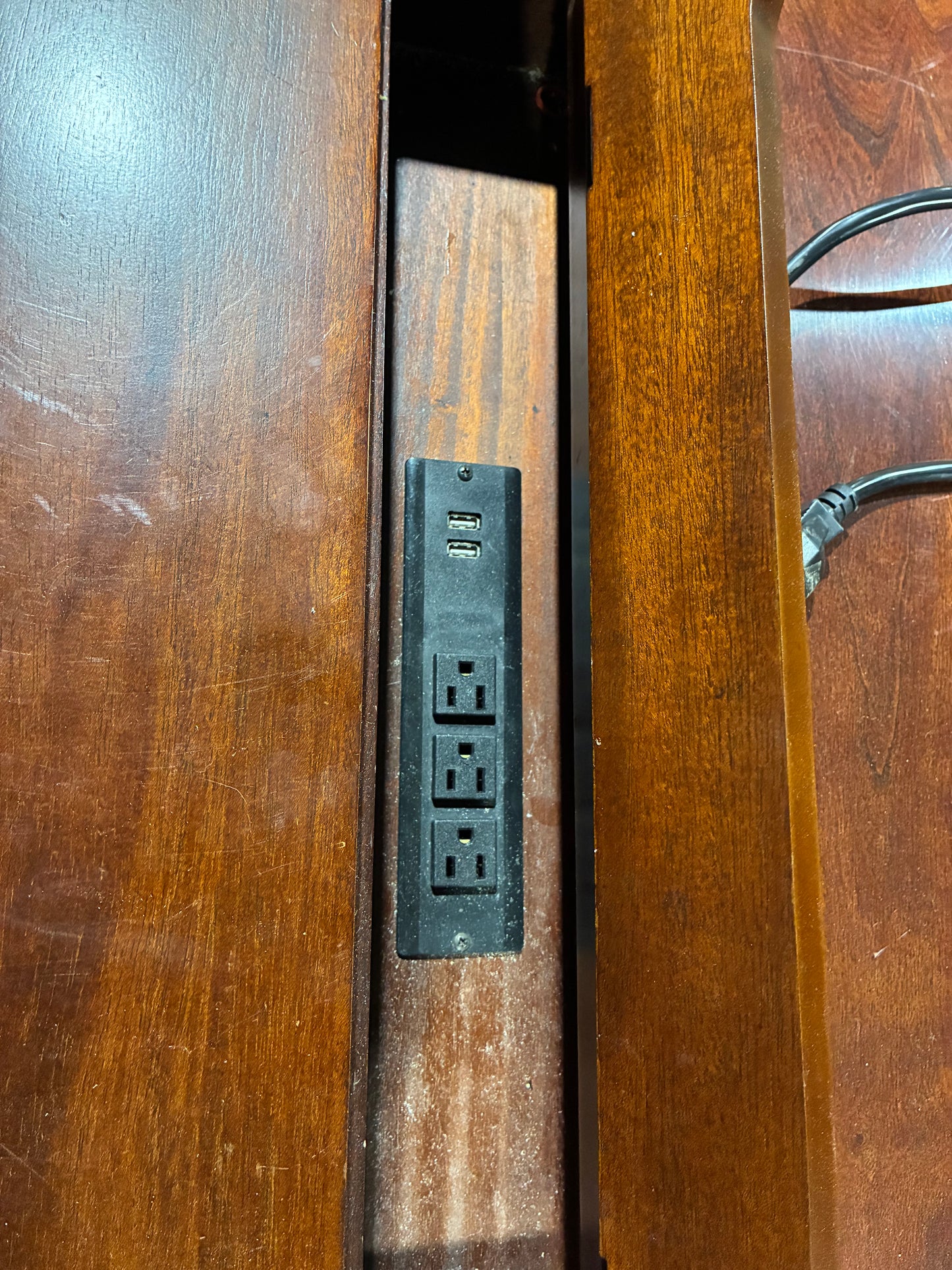 Traditional Executive Desk with Built-In Power Center