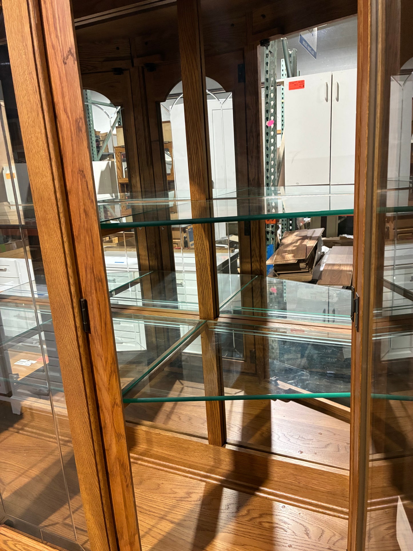Cochrane Oak Lighted Curio Display Cabinet