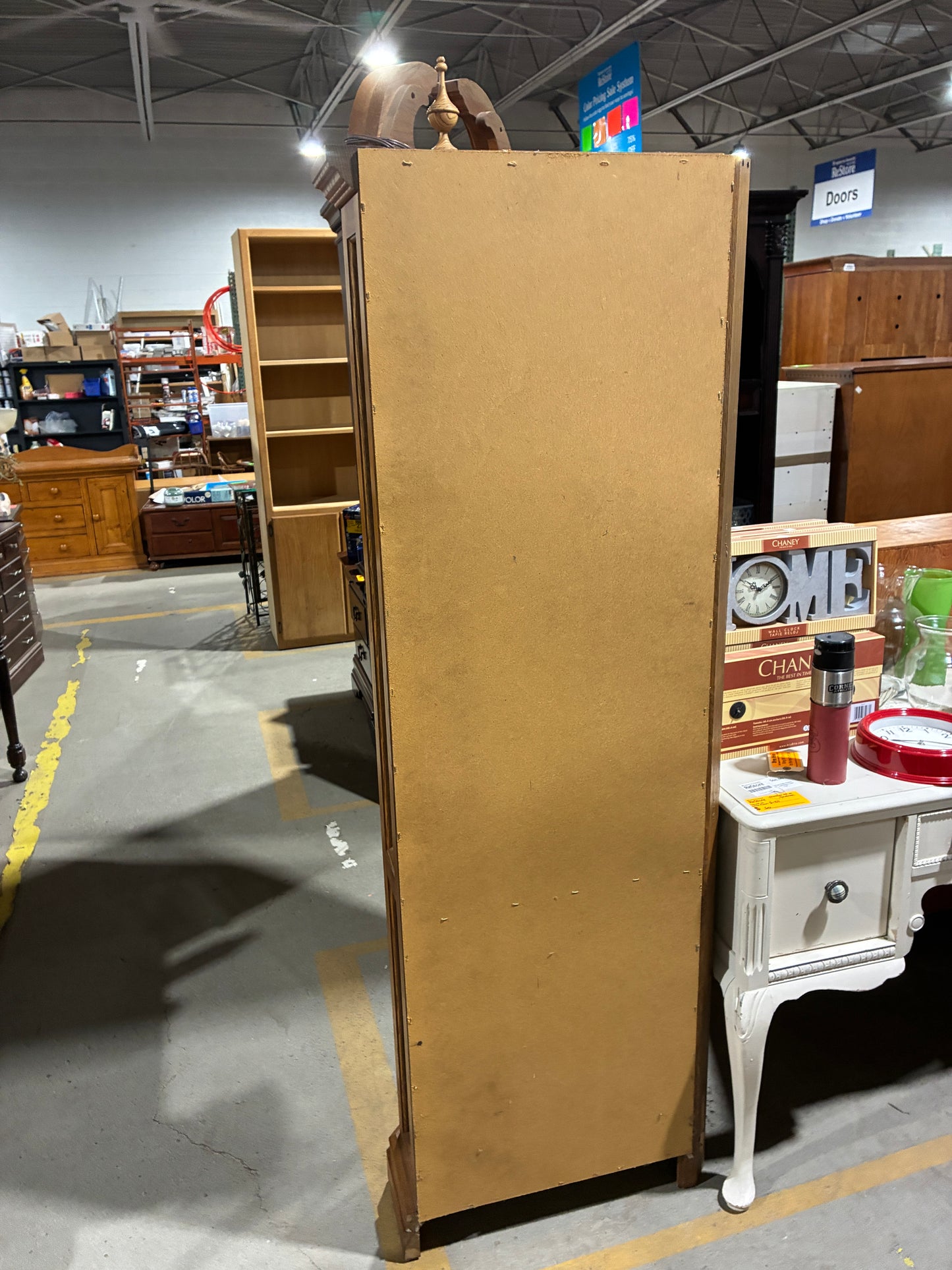Lighted Oak Curio Display Cabinet