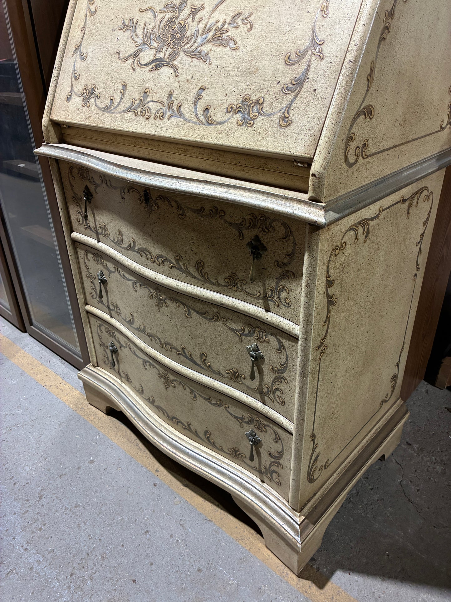 John Widdicomb Vintage Secretary Cabinet with Hutch Top