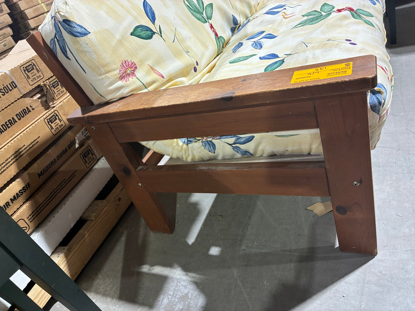 Rustic Wood Frame Loveseat