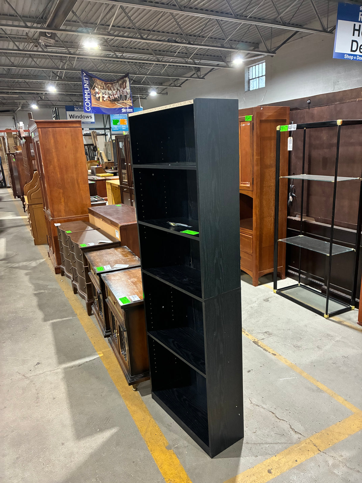 Tall Black Adjustable Bookshelf