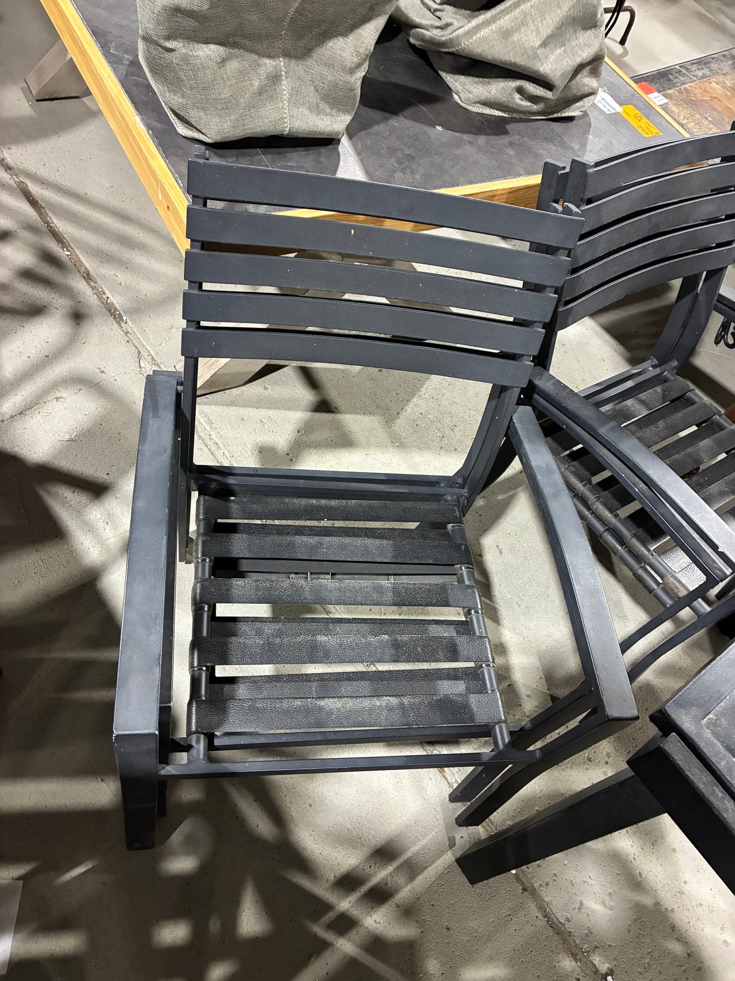 Black Outdoor Patio Dining Set with 4 Chairs