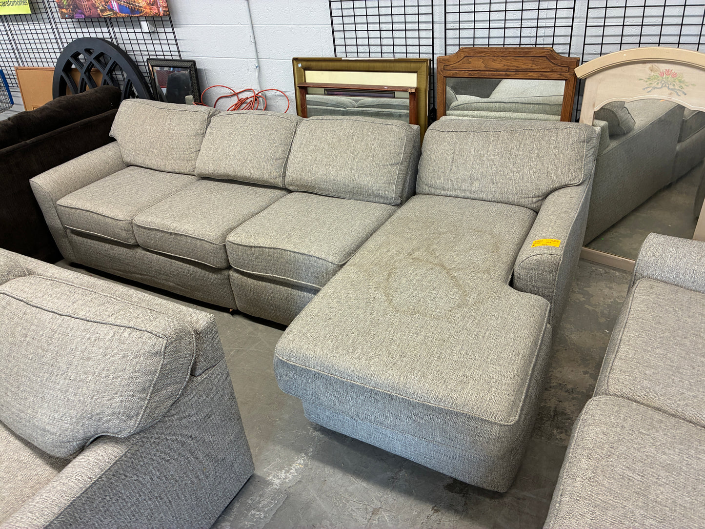 Gray Sectional Sofa with Chaise