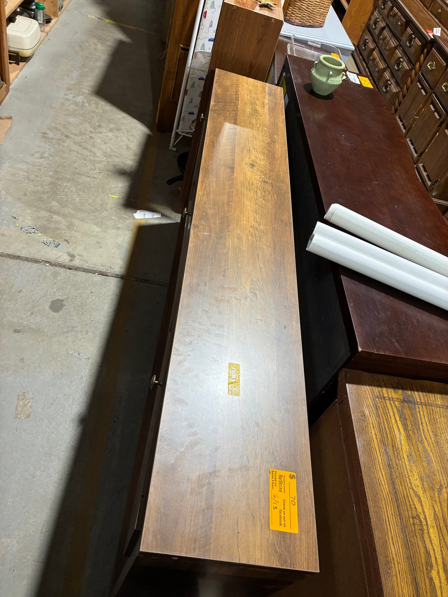 Rustic Brown Console Table with Hidden Storage Drawers
