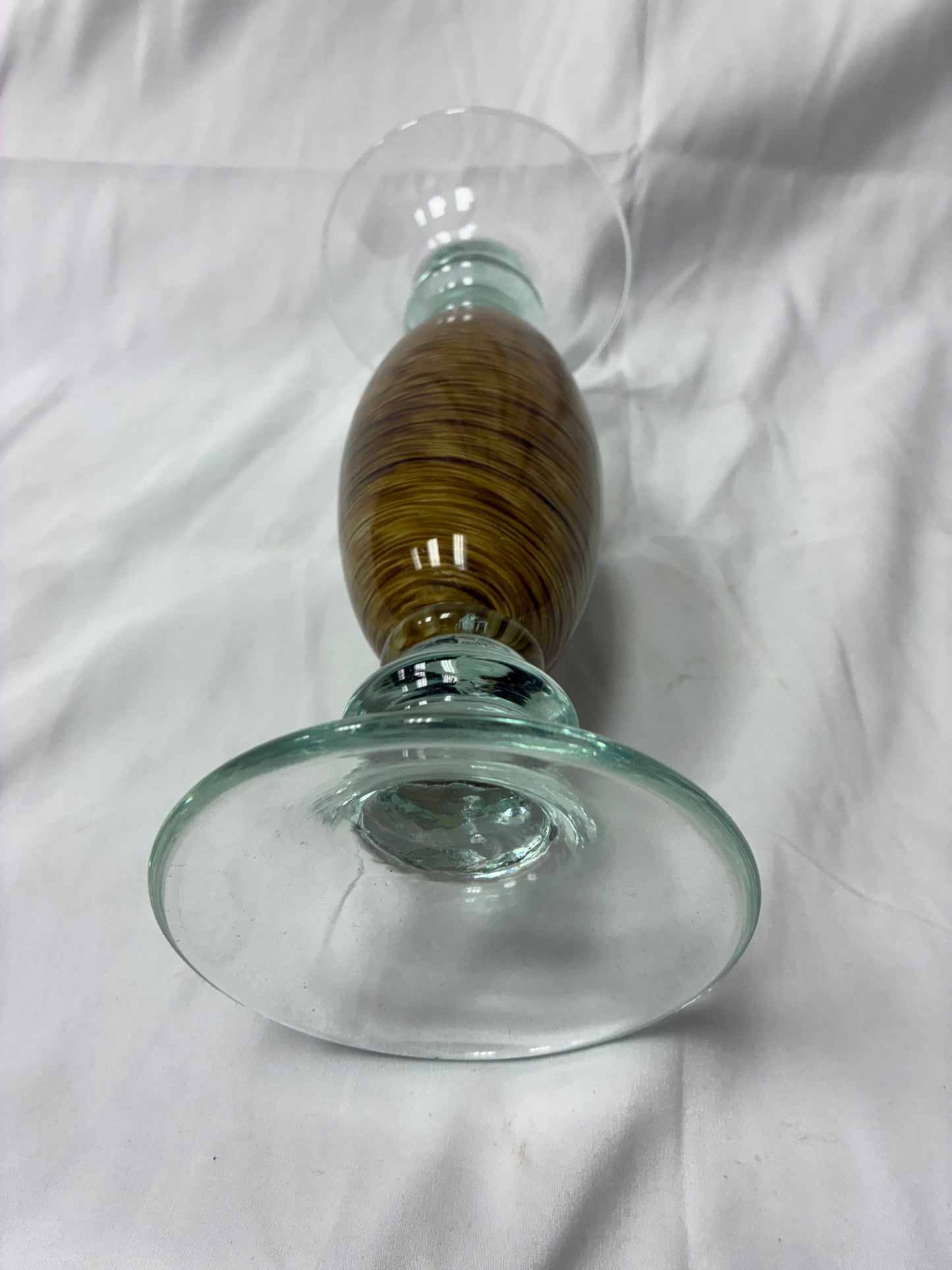 Decorative Glass and Wood Tone Vase
