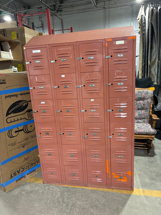 Vintage Industrial Metal Locker Bank